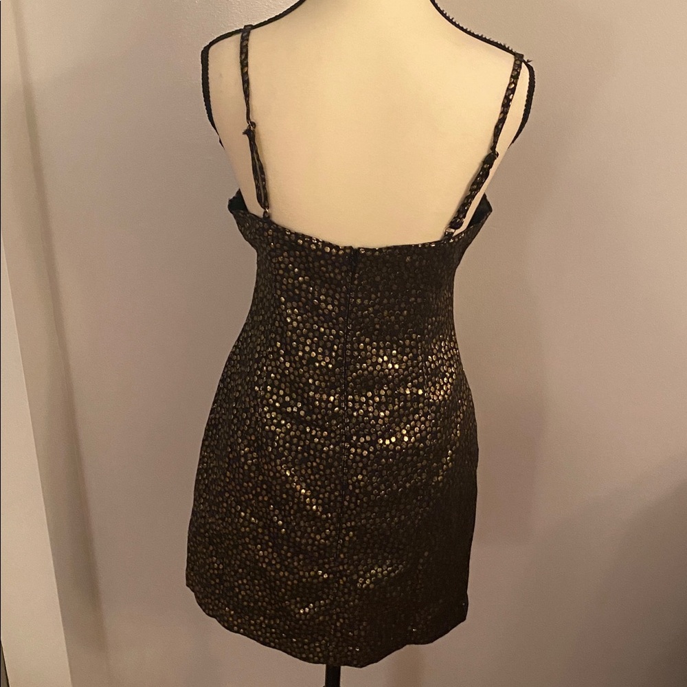 Mink Pink Isabella mini dress black and gold size small NWT - Picture 6 of 13
